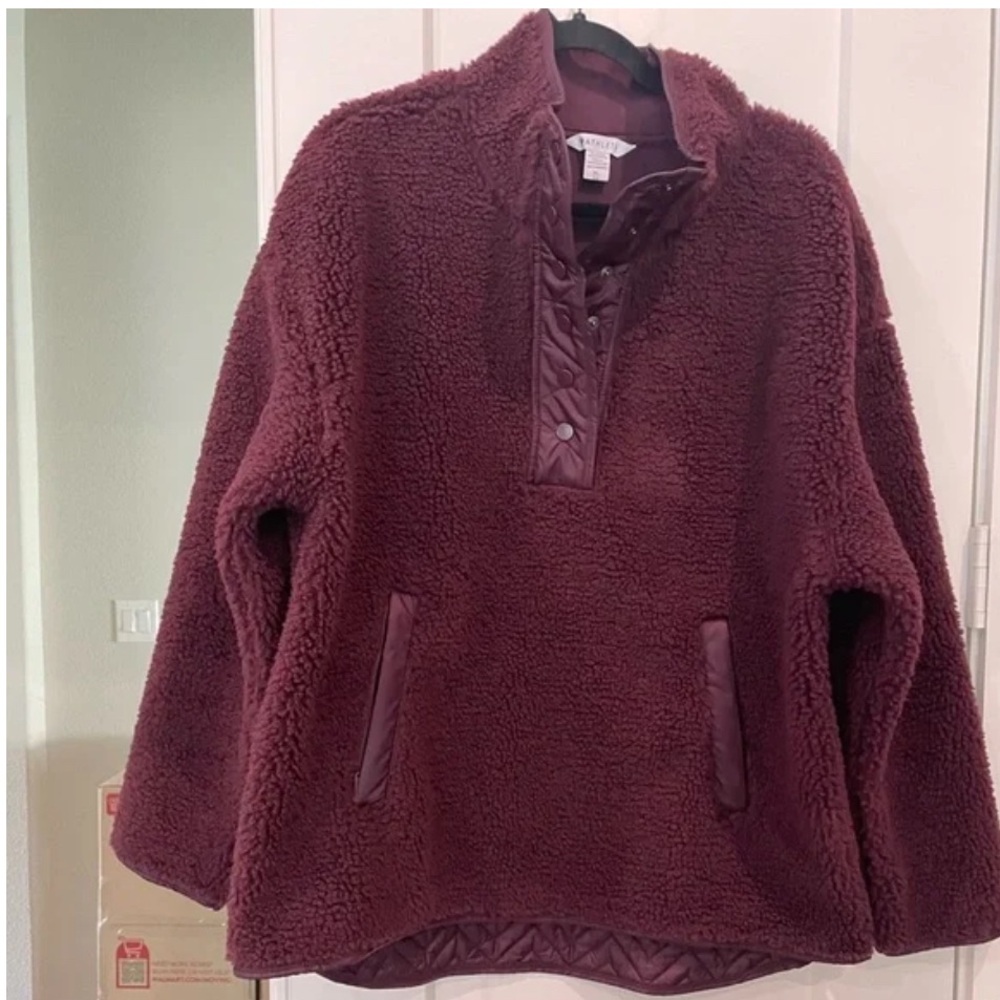 Athleta Burgundy Sherpa Jacket